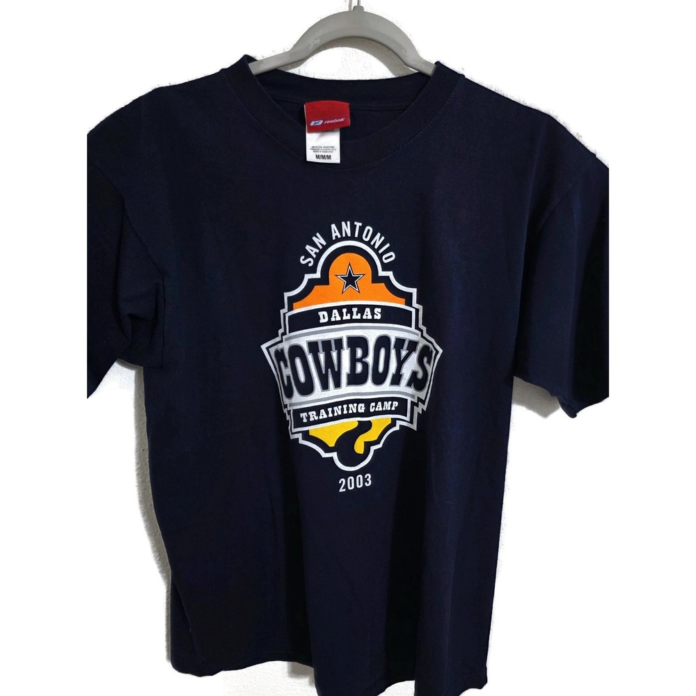 Vintage Dallas Cowboys Shirt‎ Mens Medium Blue Reebok Training Camp 2003 NFL